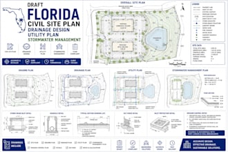 draft florida civil site plan drainage design utility plan stormwater management