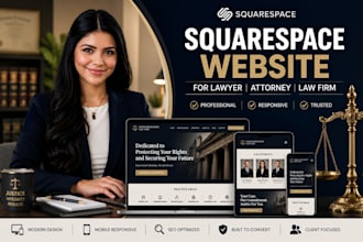 design and redesign squarespace website for lawyer attorney law firm business