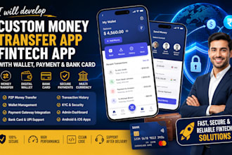 develop custom money transfer app fintech wallet app and payment solution