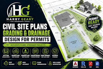 prepare professional grading, drainage and civil site plans for permit approval