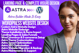 customize design redesign business wordpress website using astra pro builder