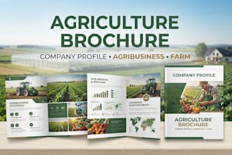 design agriculture company profile, farm brochure and agribusiness booklet