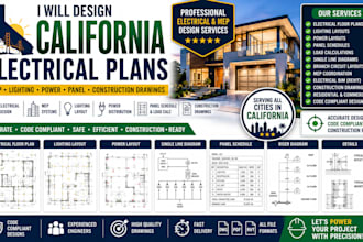 design california electrical plans mep lighting power panel construction drawing