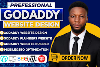 design godaddy plumbers website,redesign godaddy website,godaddy website builder