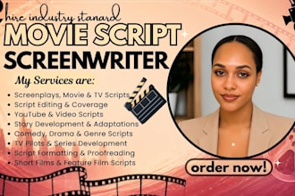write your movie script, horror script, screenplay, screenwriting or film script