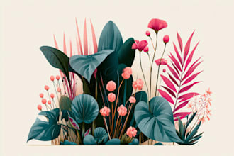 draw your flowers fruits vegetable and botanical plants