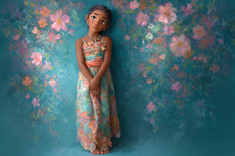 do cute disney cartoon portrait