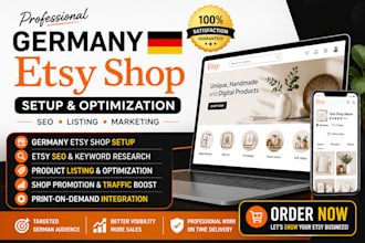 do germany etsy shop setup, etsy SEO, product listing, and etsy marketing