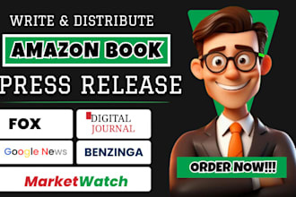do press release writing and distribution for  amazon book launch and promotion