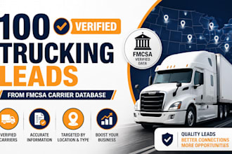provide 100 verified US trucking leads from fmcsa database