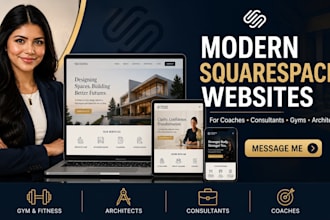 design redesign squarespace website for coach, consultant, gym and architect