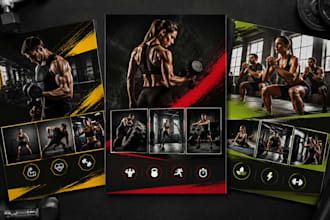 design gym, fitness and personal trainer flyers