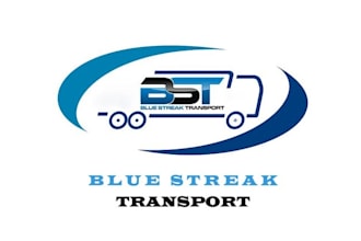 design modern blue streak transport theme logo