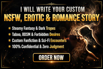 write custom erotic stories, steamy nsfw romance, or fantasy plots made for you