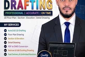 do professional autocad 2d drafting, floor plans