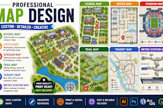 create school map office map, stadium map, trail map, transit, metro station map