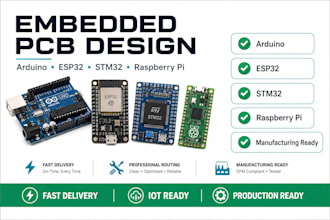 design arduino, esp32, stm32, raspberry pi pcb and circuit board