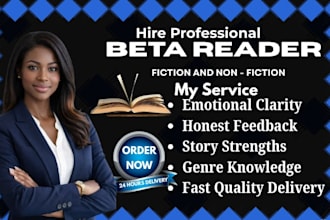 provide beta reading manuscript review and book feedback