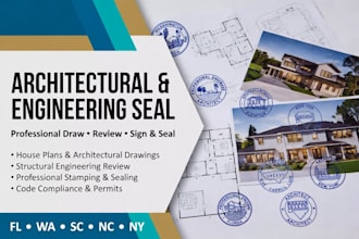 draw review sign seal architectural engineering seal florida washington sc nc ny