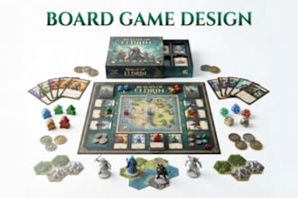 design board game, card game, tcg, tabletop game and game board artwork