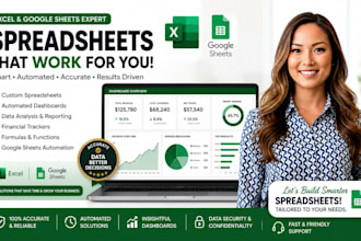 custom automated excel spreadsheets, google sheets dashboards financial trackers