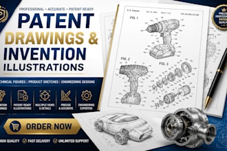 create invention drawings patent illustrations product sketches technical figure