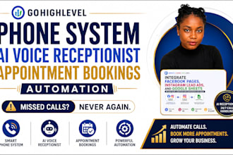 gohighlevel phone system ai voice receptionist appointment bookings automation
