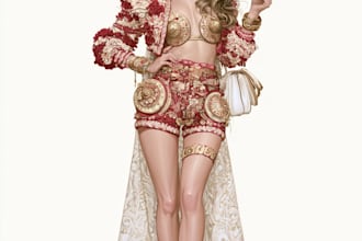 make a fashion collection of clothes illustration art
