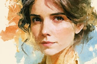 minimalist watercolor portraits from your photos