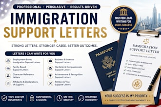 write a professional immigration support letter for uscis