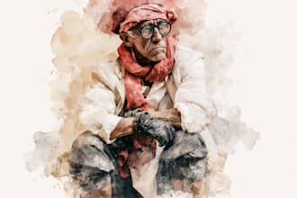 craft a captivating fairytale watercolor portrait of you