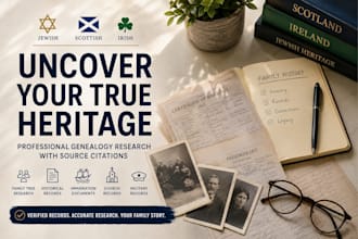 do jewish, scottish and ireland ancestry genealogy research, citation record
