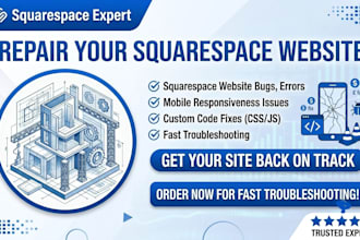 squarespace website bugs, errors, mobile issues and custom code