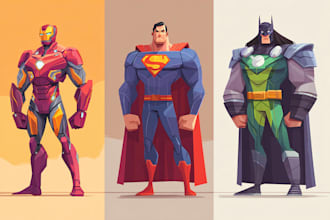 create scifi, fantasy, superhero character design