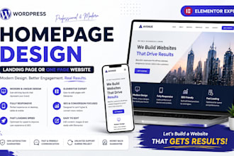 wordpress homepage, landing page, or one page website