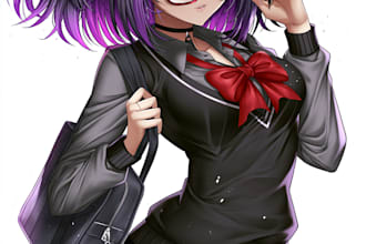 anime character an illustration and anime character