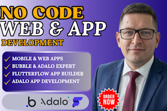build develop no code bubble app flutterflow adalo glide mvp