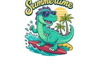 design high quality custom dinosaur logo illustrator for t shirt design