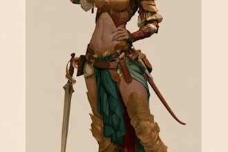 draw dnd character art and dnd character