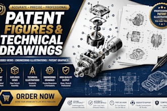 do patent figures exploded views technical illustrations engineering drawings