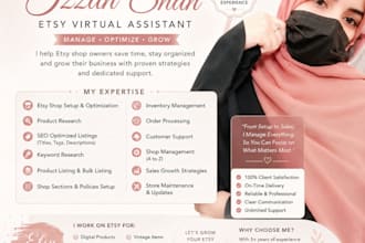 be your etsy virtual assistant for complete store management