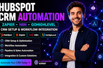 setup hubspot CRM automation gohighlevel clay apollo io monday crm zapier n8n