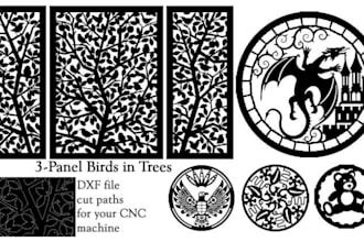 create dxf svg files for cnc laser cutting and engraving