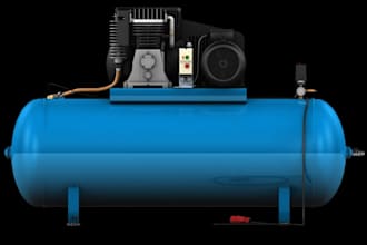 design custom mechanical parts, compressors, tanks, pumps, industrial equipment