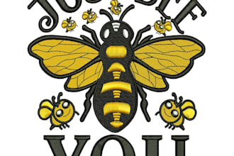 design high quality custom bee logo illustrator for t shirt design