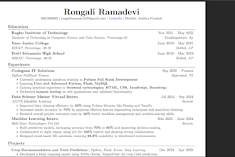 create a professional ats friendly resume for freshers