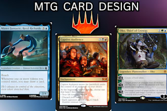 create custom mtg card game, tcg illustration,edh pokemon tcg and card template