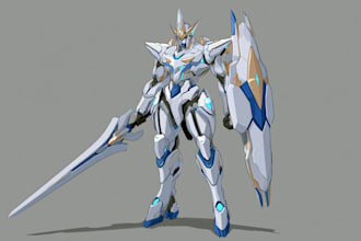 draw mecha robot gundam