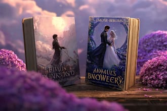 design a print ready romance book cover or ebook