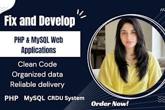 develop or fix a PHP mysql website or web application